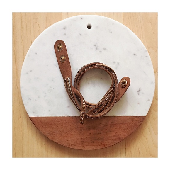 Brown Faux Leather Studded Wrap Bracelet - Picture 4 of 5